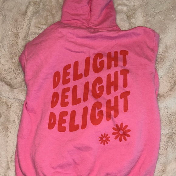 Gildan pink hoodie with design on back - Picture 2 of 4